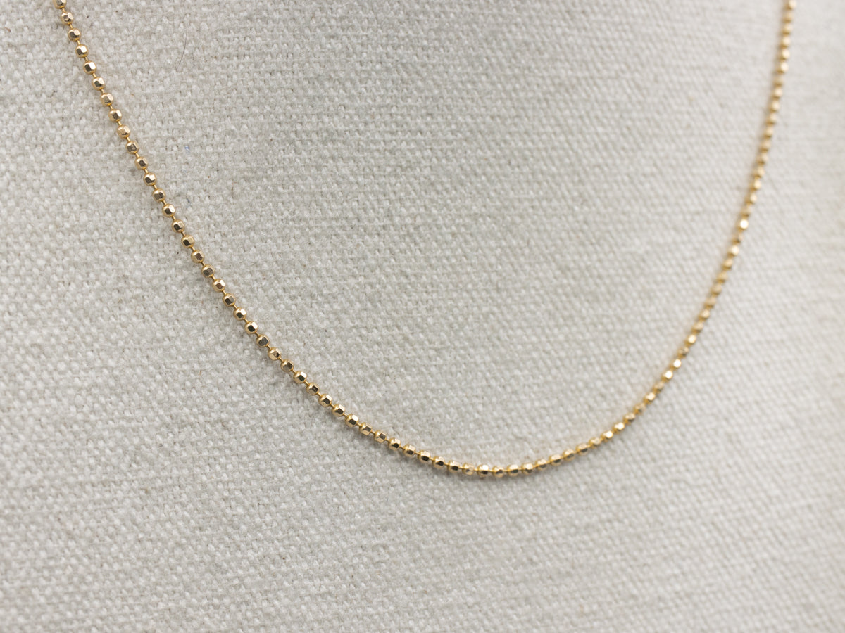 Long Gold Faceted Bead Chain