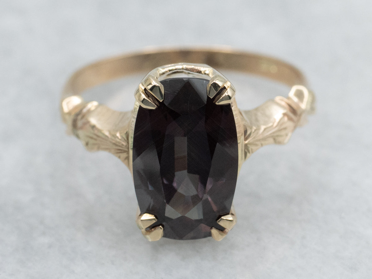 *RESERVED* Antique Rose Gold Color Change Garnet Ring