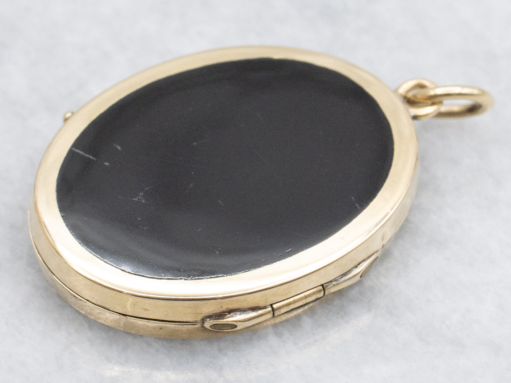 Antique Victorian Era Seed Pearl and Enamel Locket