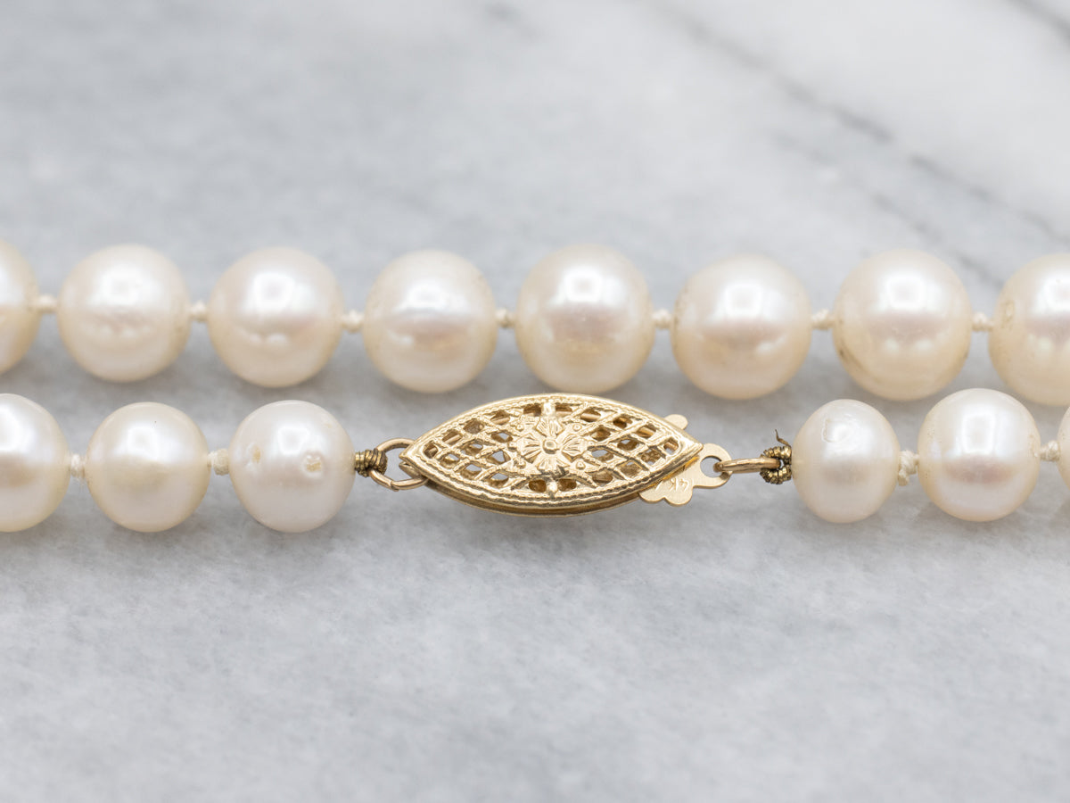 Blushing Pink Freshwater Pearl Long Beaded Necklace