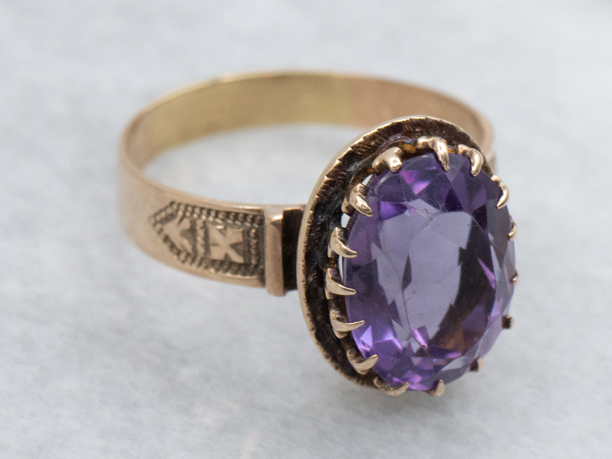 Circa. 1880 Rose Gold Amethyst Ring