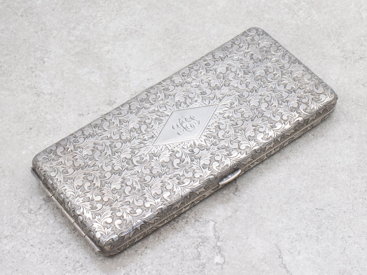 Antique 1920s Japanese Monogrammed Cigarette Case