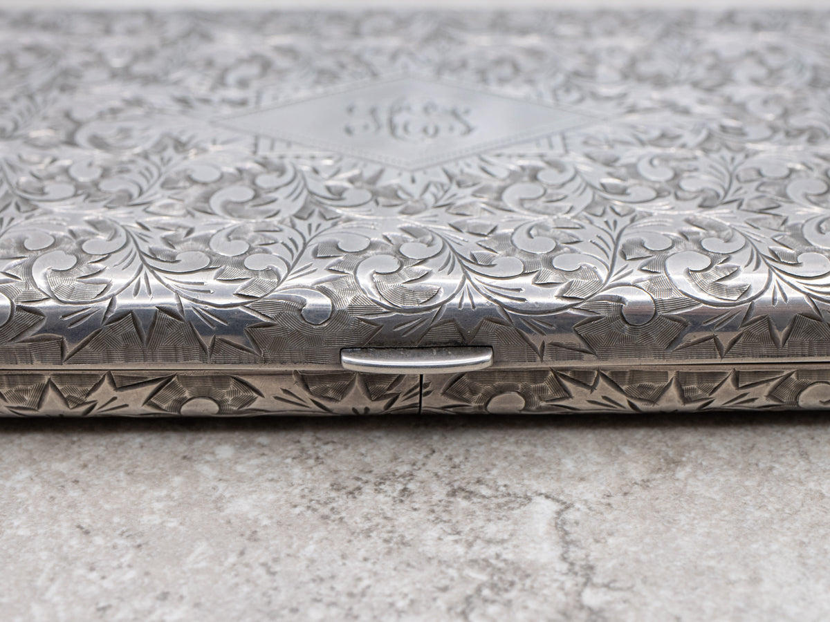 Antique 1920s Japanese Monogrammed Cigarette Case