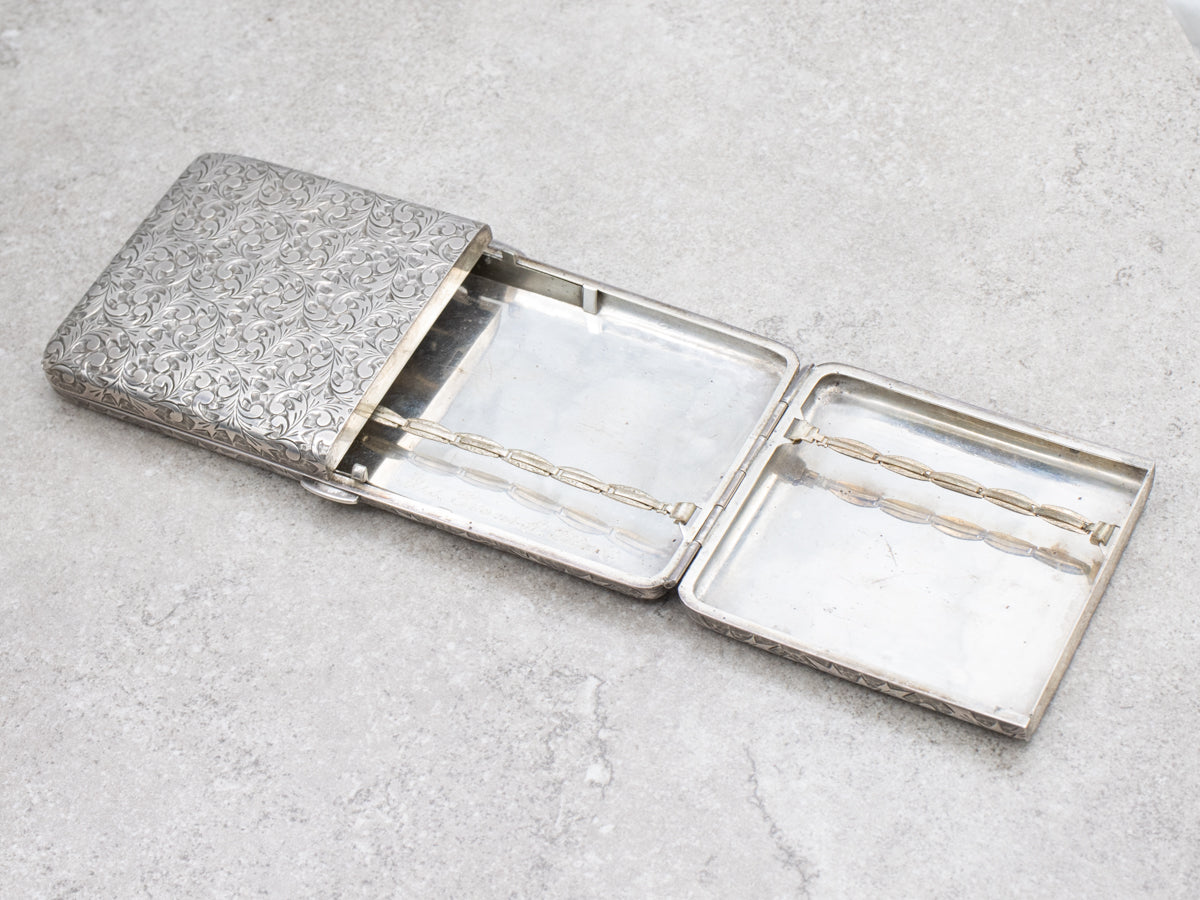 Antique 1920s Japanese Monogrammed Cigarette Case