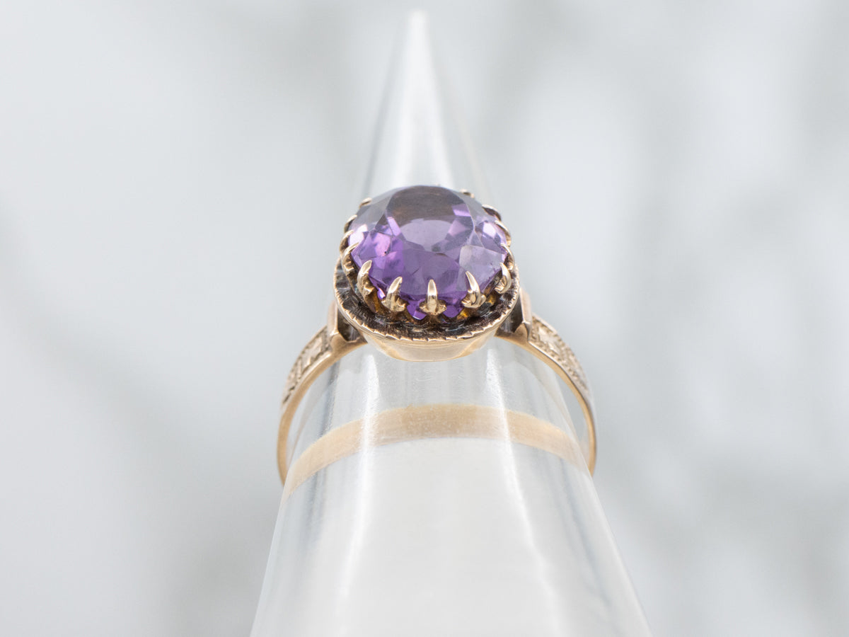 Circa. 1880 Rose Gold Amethyst Ring