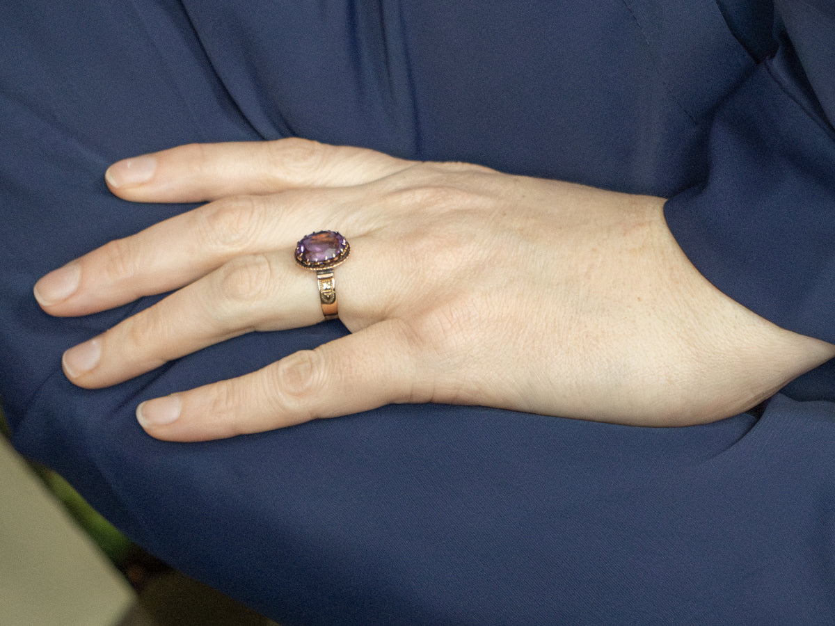 Circa. 1880 Rose Gold Amethyst Ring