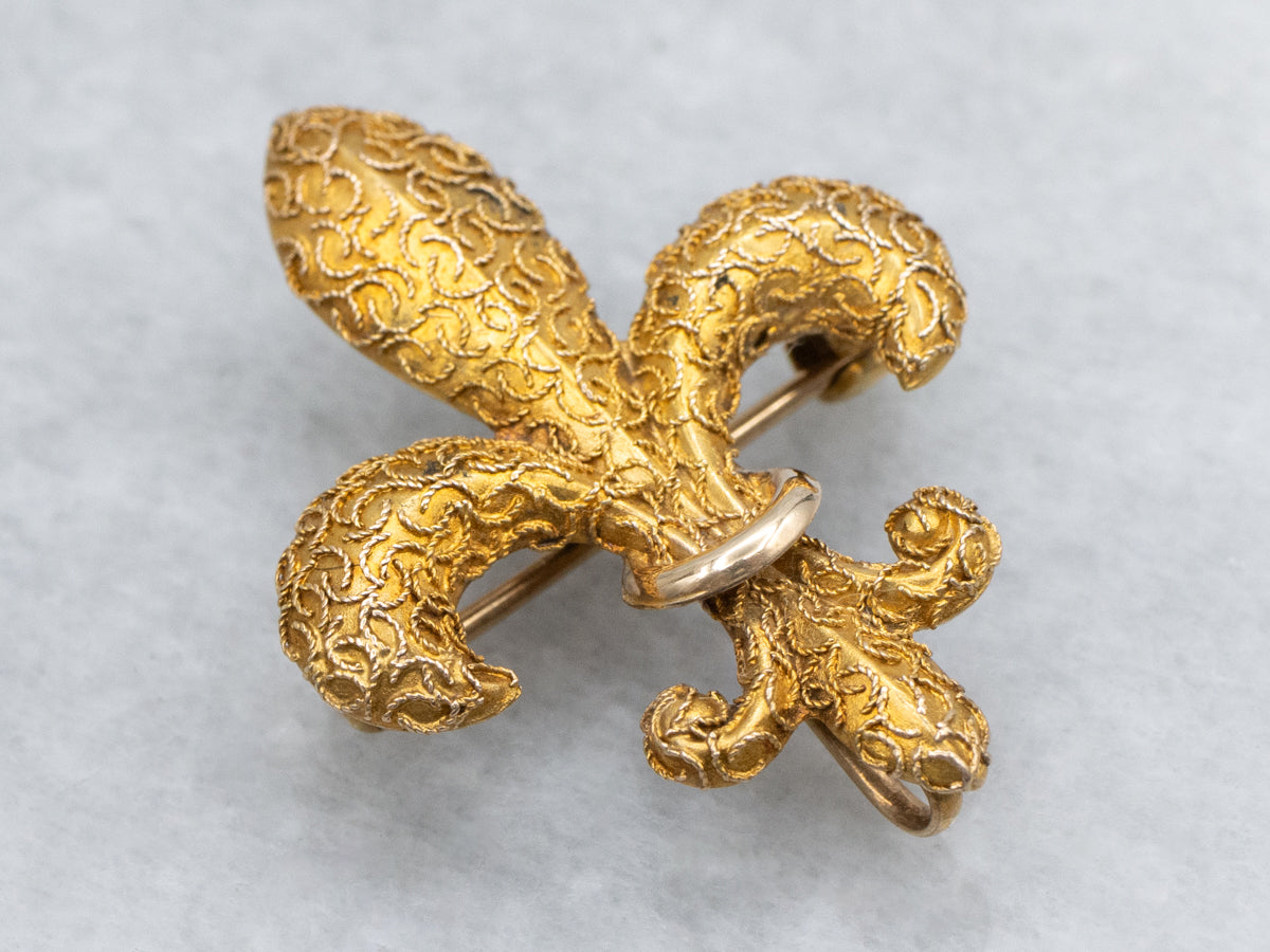 Antique Fleur de Lis Brooch