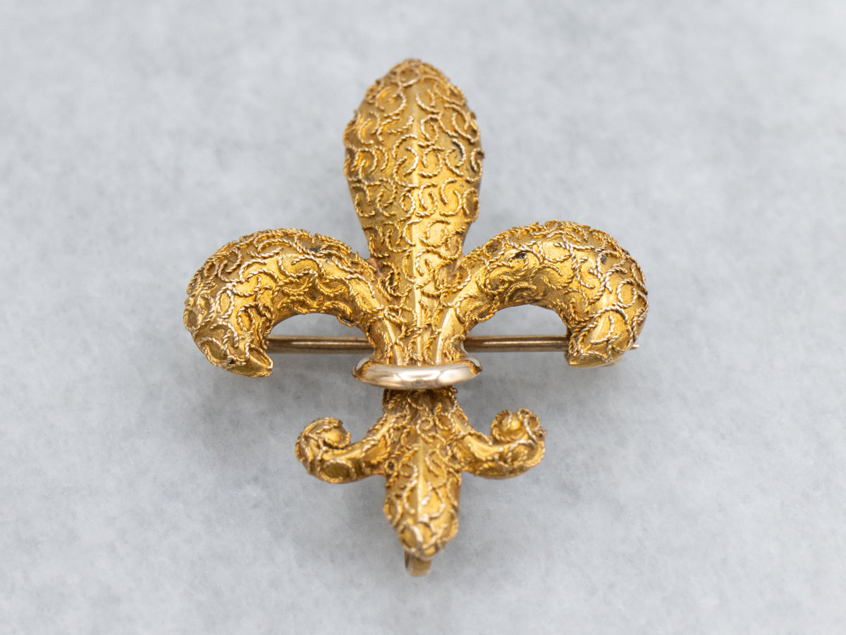 Antique Fleur de Lis Brooch