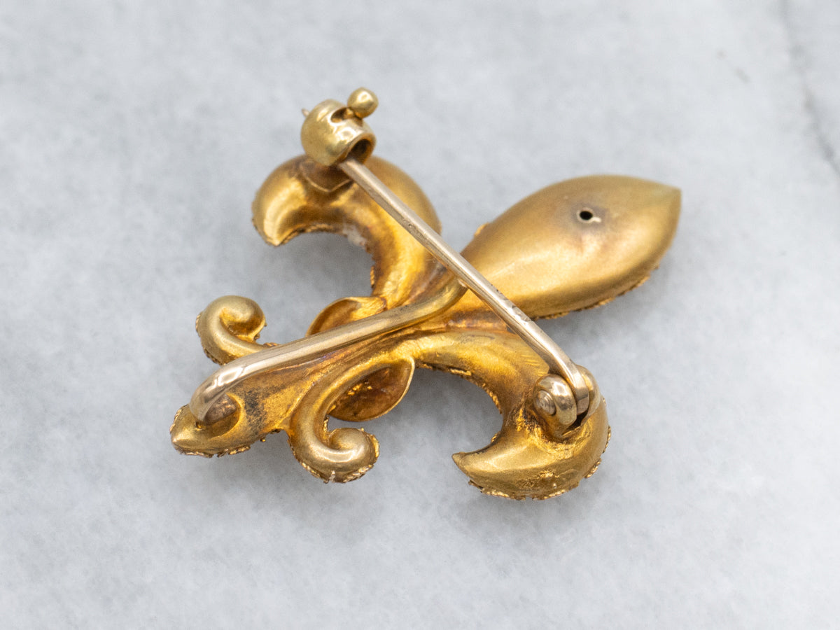 Antique Fleur de Lis Brooch