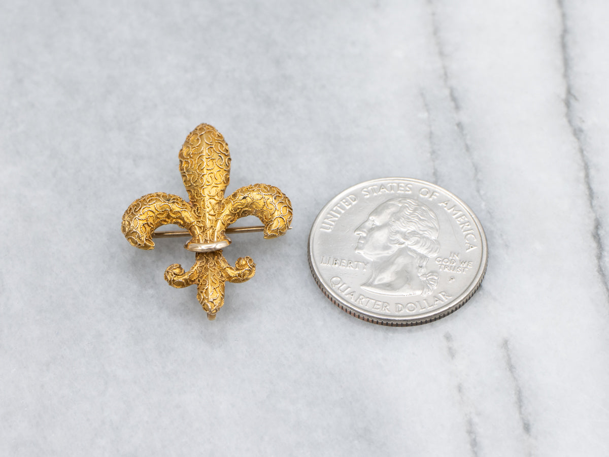 Antique Fleur de Lis Brooch