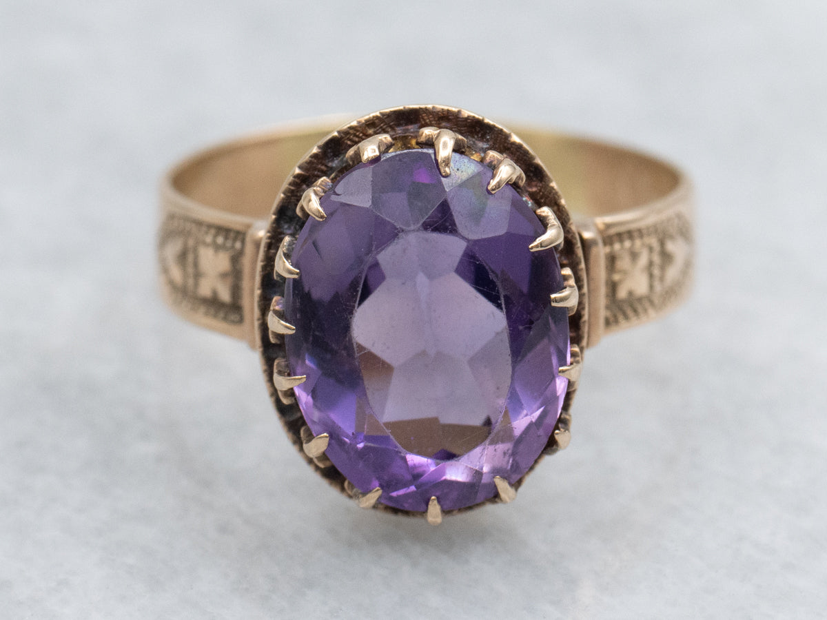 Circa. 1880 Rose Gold Amethyst Ring