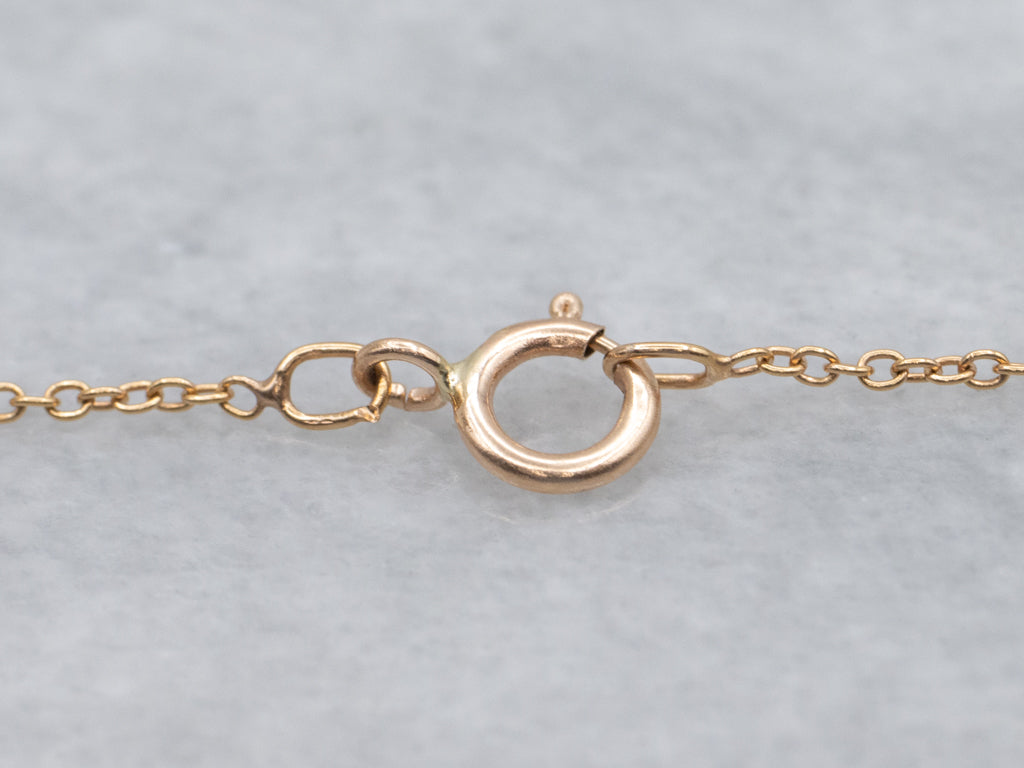 Old Mine Cut Buttercup-Set Diamond Solitaire Necklace