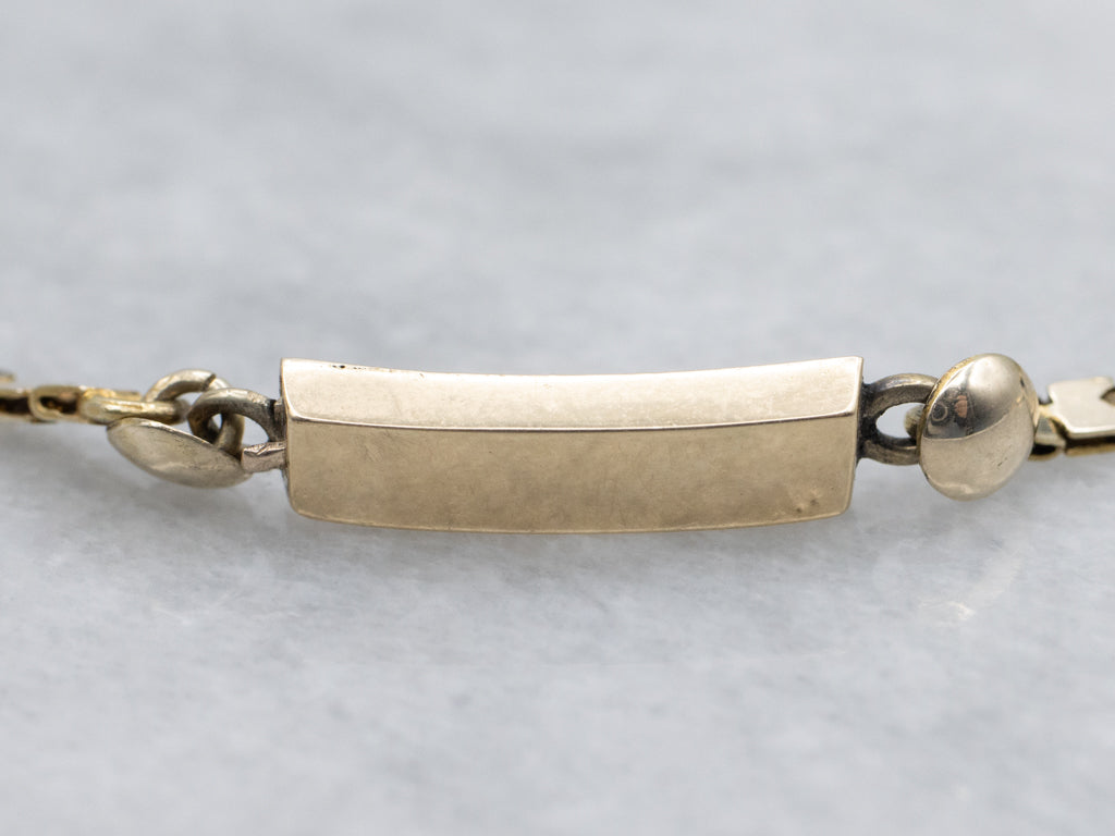 Vintage Gold Garnet Cabochon Link Necklace