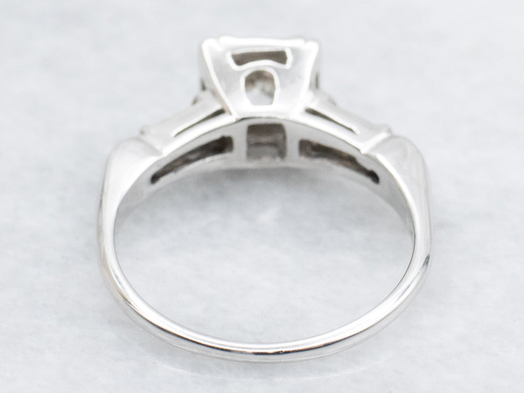 White Gold Diamond Engagement Ring Circa 1940s