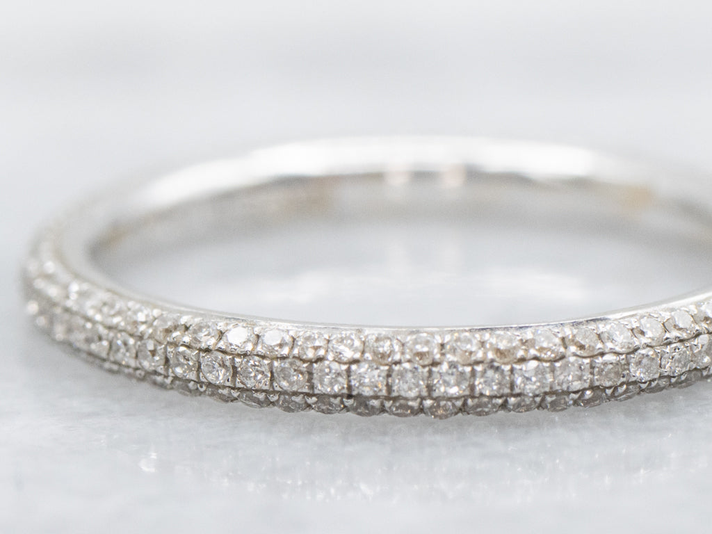18K White Gold Diamond Eternity Band Ring