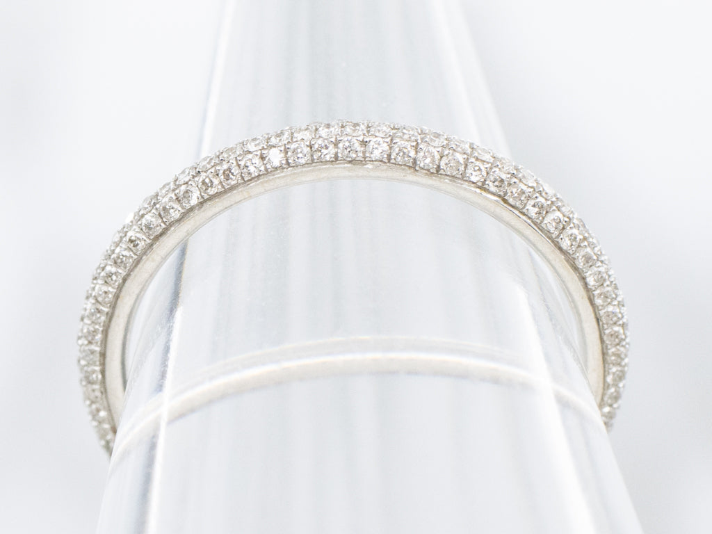 18K White Gold Diamond Eternity Band Ring