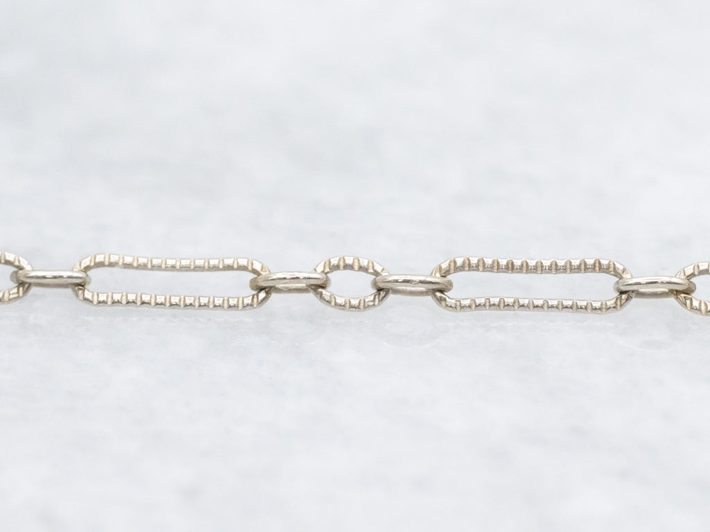 1930s White Gold Filigree Aquamarine Pendant Necklace