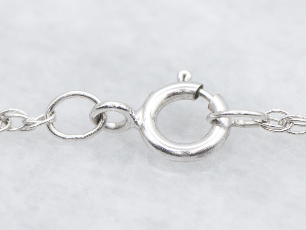 14K White Gold Diamond Cross Necklace