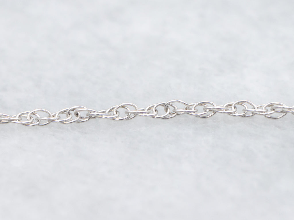 14K White Gold Diamond Cross Necklace