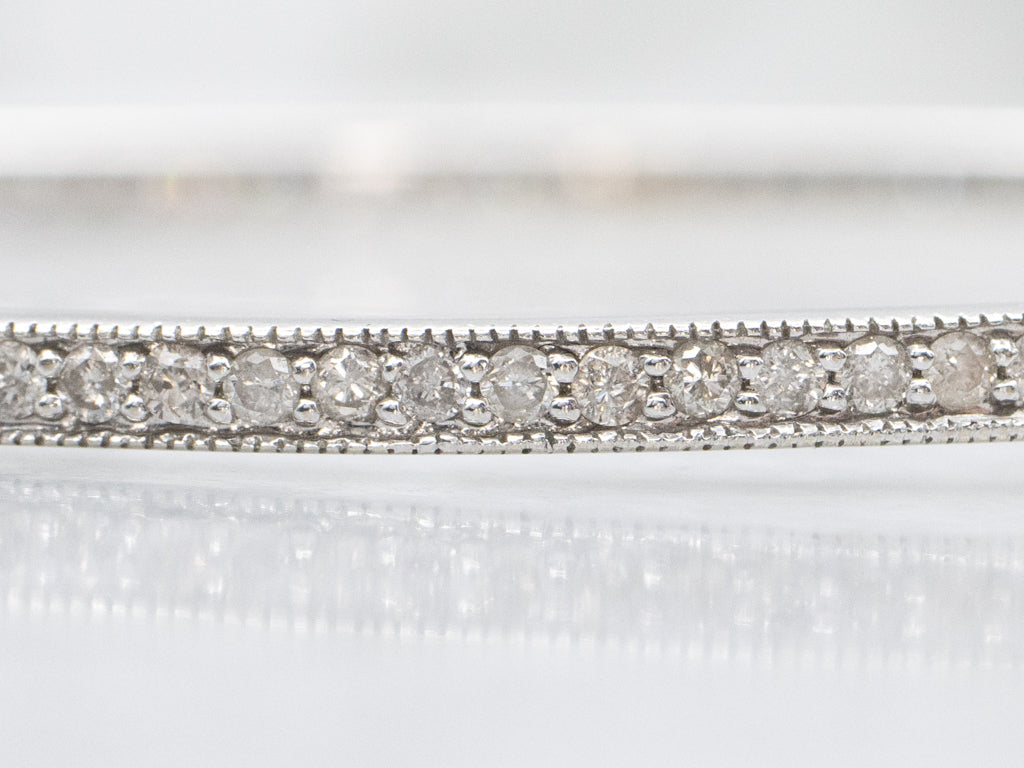 14K White Gold Diamond Bangle Bracelet
