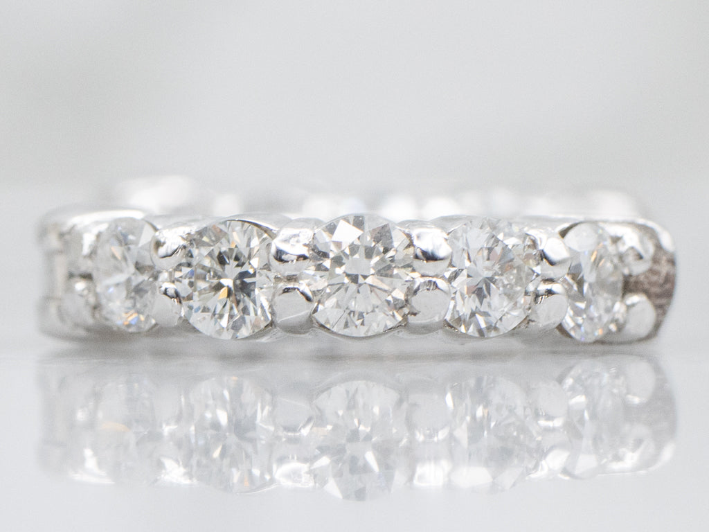 14K White Gold Diamond Hoop Earrings