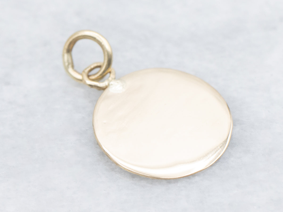 Polished Yellow Gold Disc Pendant
