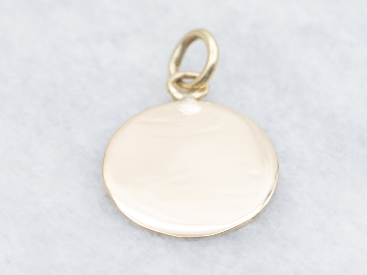 Polished Yellow Gold Disc Pendant