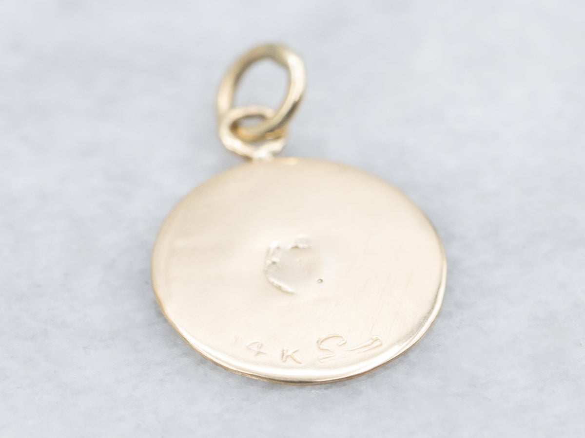 Polished Yellow Gold Disc Pendant