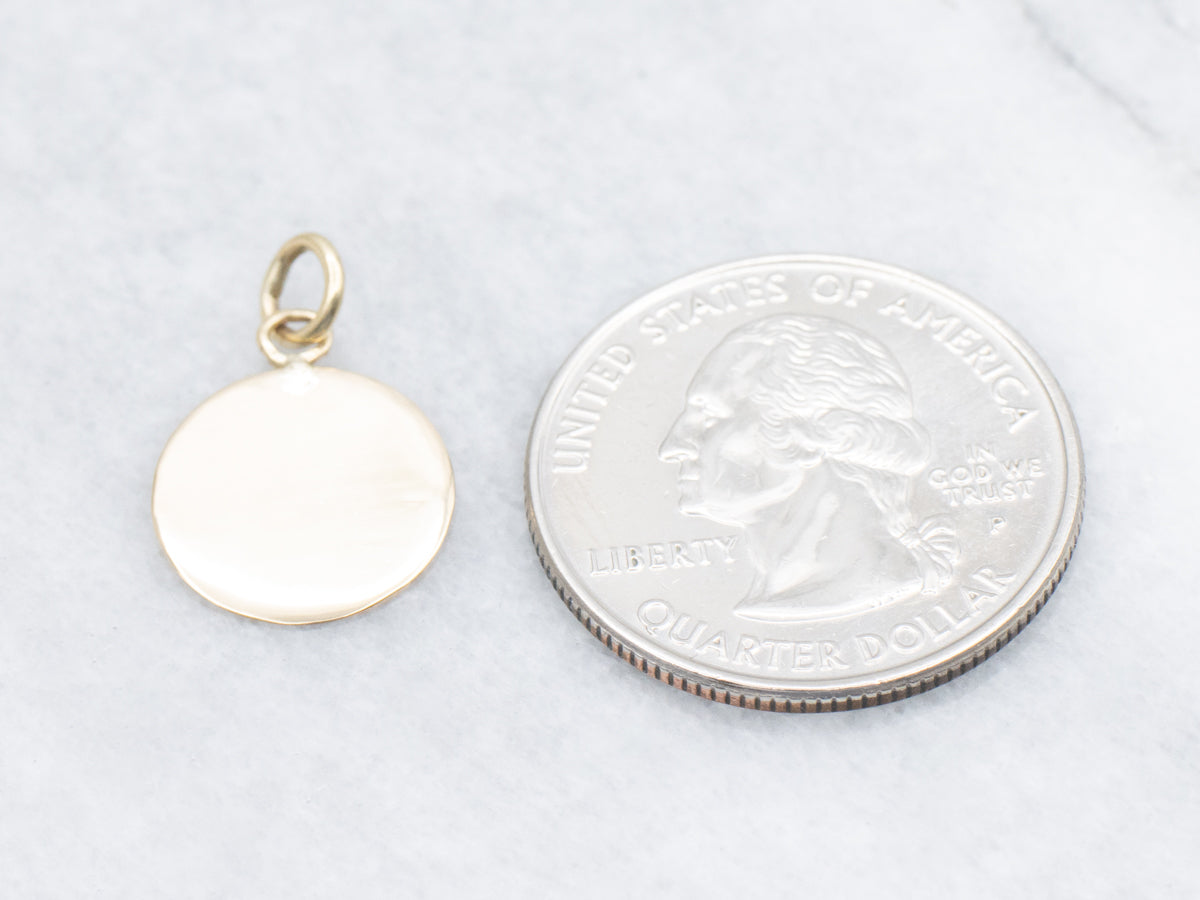 Polished Yellow Gold Disc Pendant