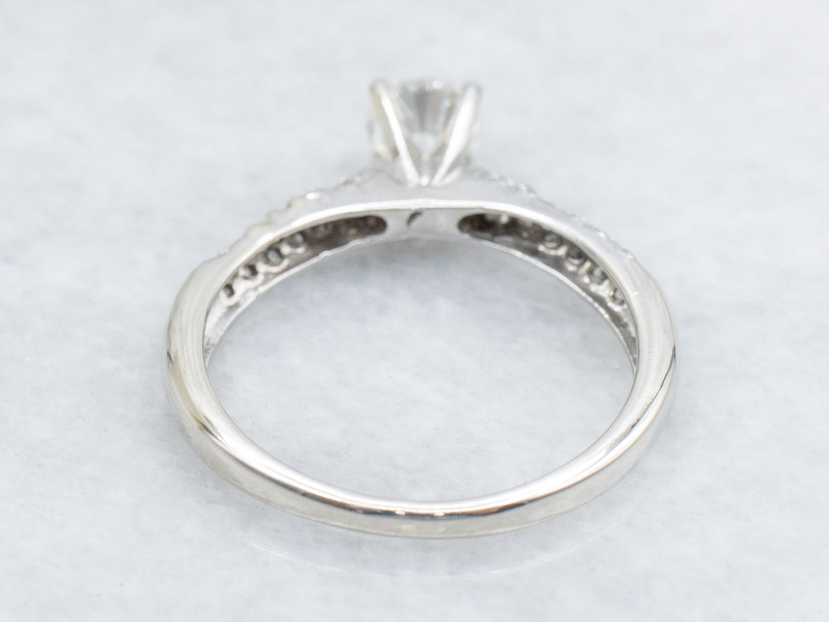 Beautiful Round Brilliant Diamond White Gold Engagement Ring