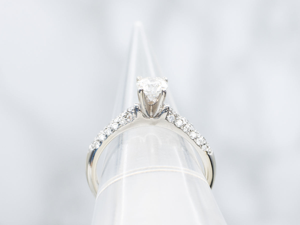 Beautiful Round Brilliant Diamond White Gold Engagement Ring