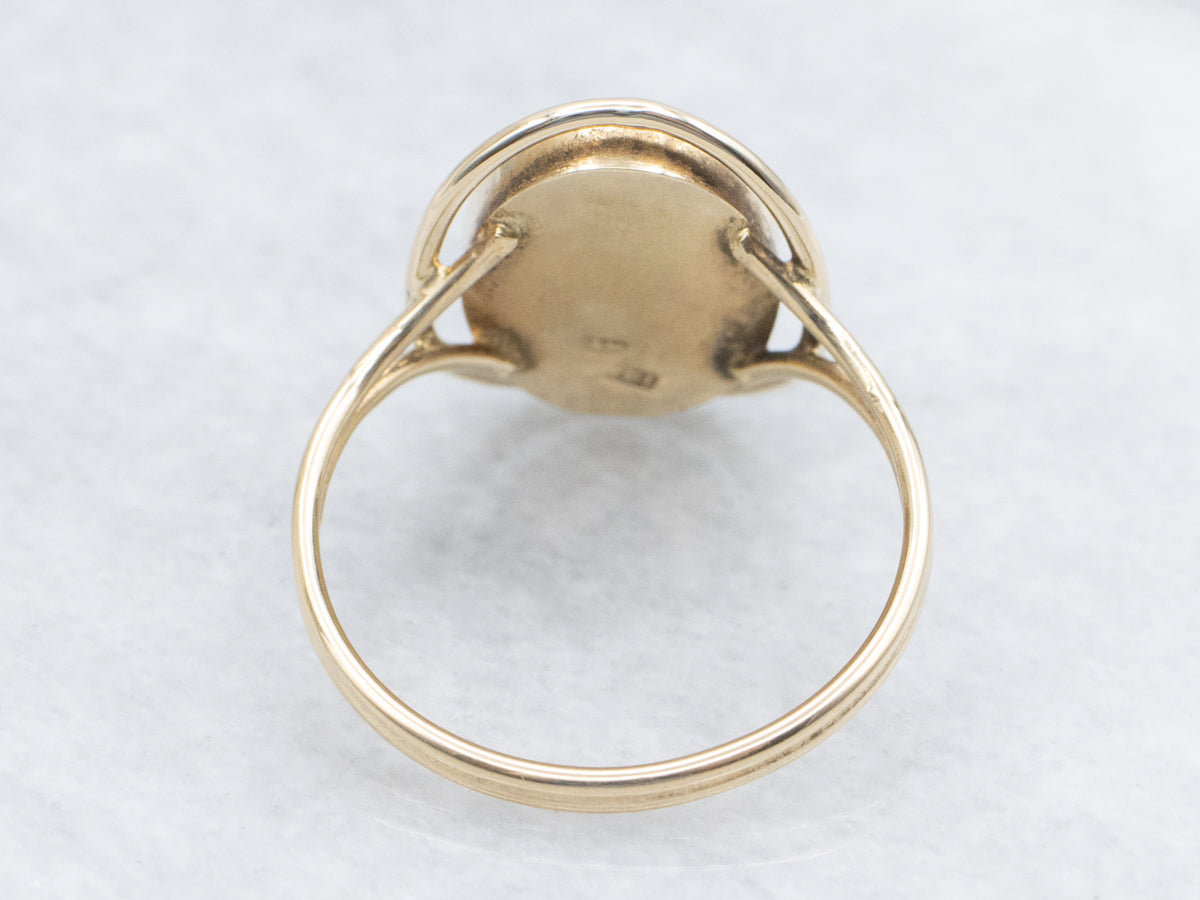 Vintage Gold Bezel-Set Turquoise Ring