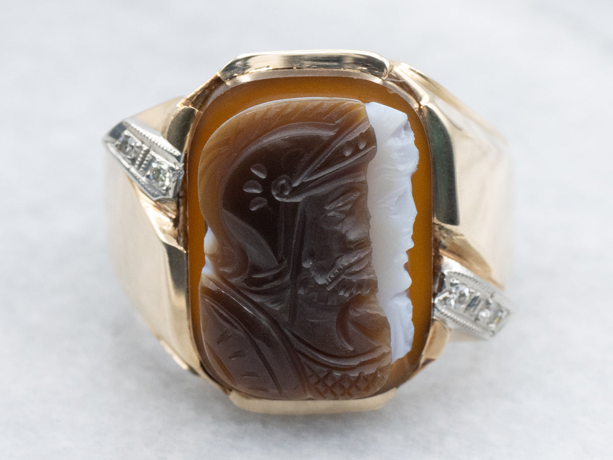 Husband and Wife Men's Sardonyx Cameo Ring