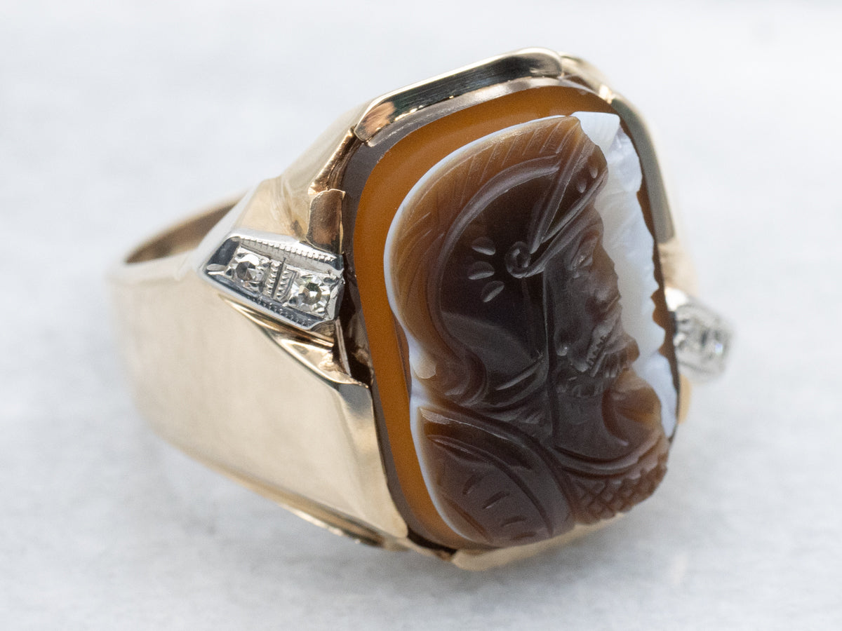 Husband and Wife Men's Sardonyx Cameo Ring