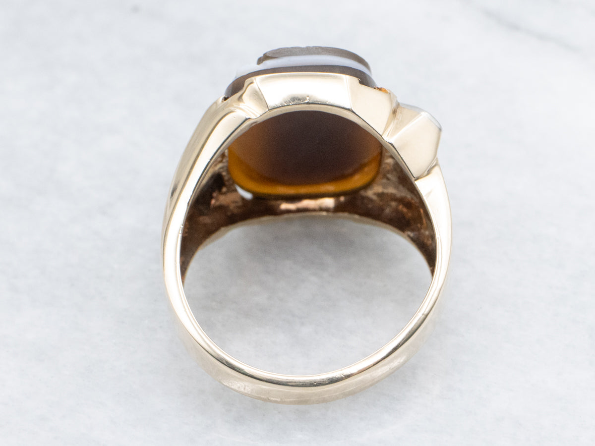 Husband and Wife Men's Sardonyx Cameo Ring