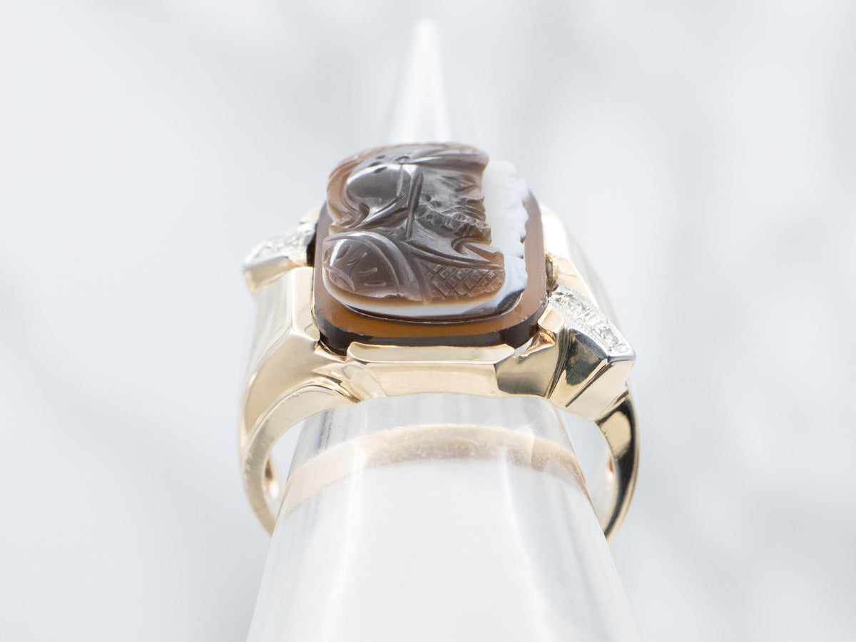 Husband and Wife Men's Sardonyx Cameo Ring