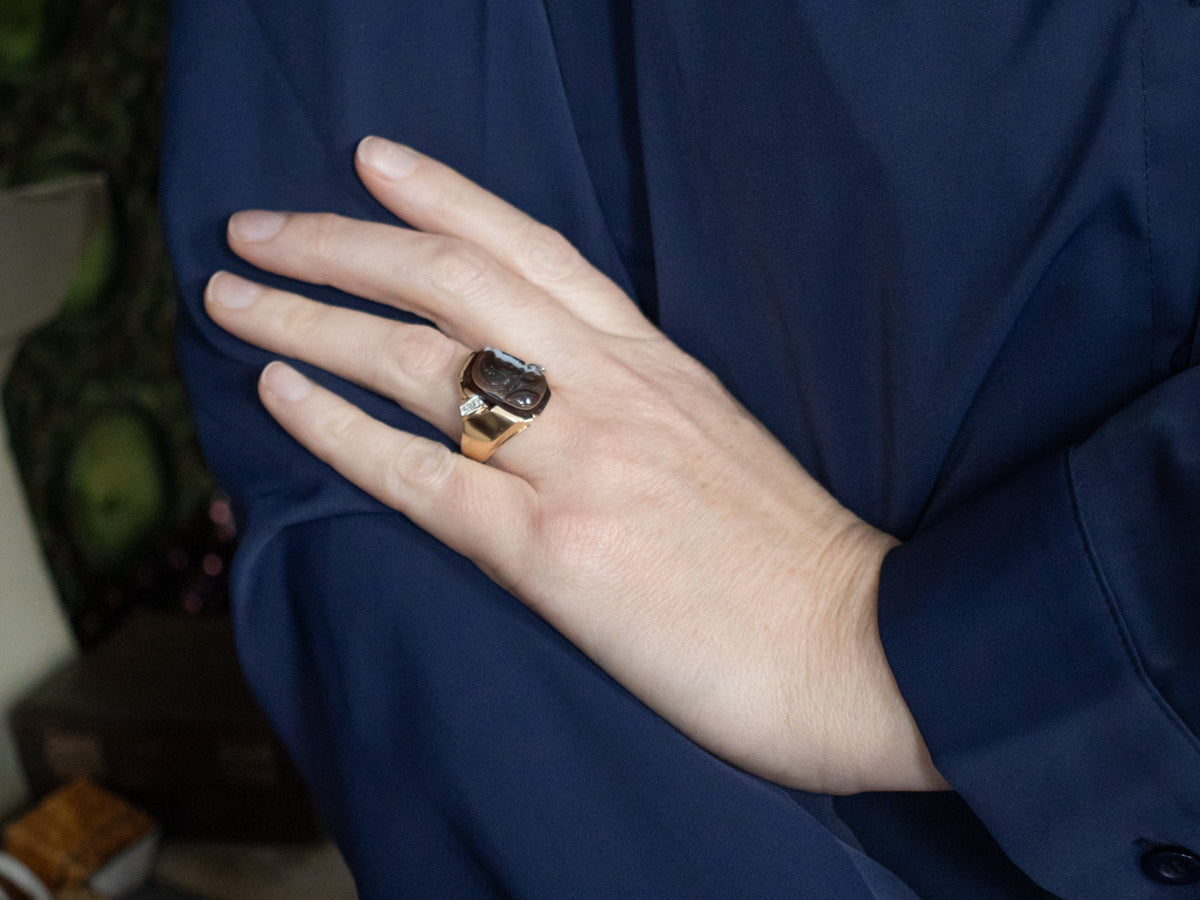 Husband and Wife Men's Sardonyx Cameo Ring