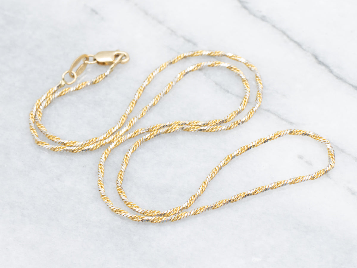 Italian Two-Tone Gold Twist Chain