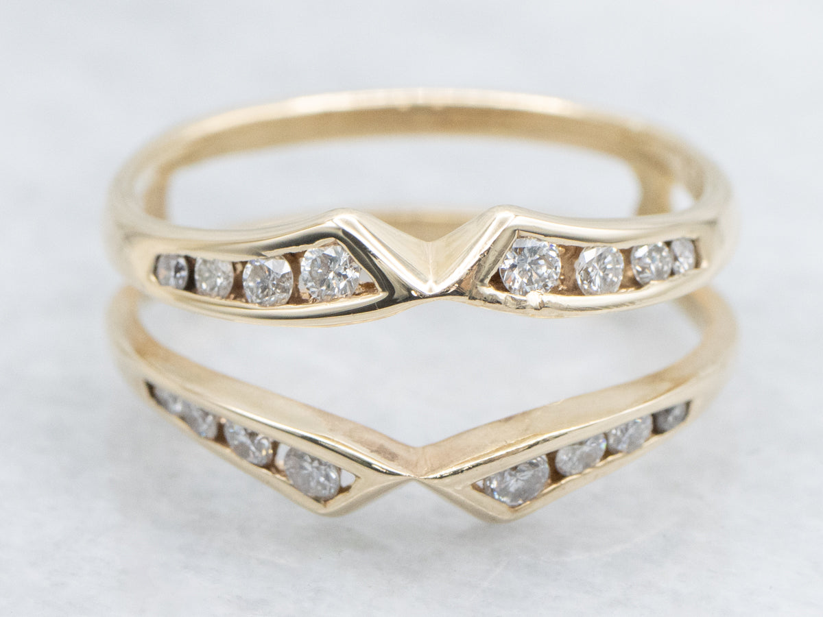 Channel-Set Diamond and Gold Enhancer Band