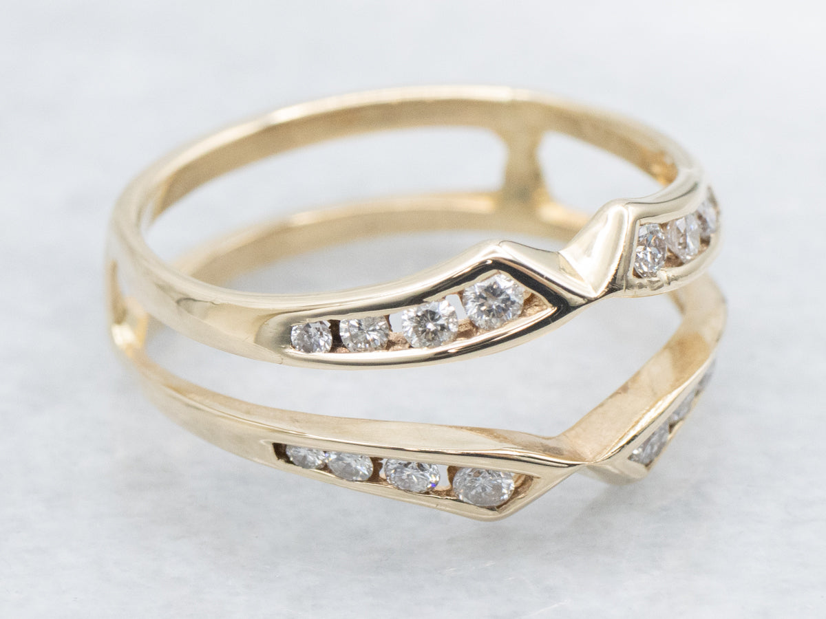 Channel-Set Diamond and Gold Enhancer Band