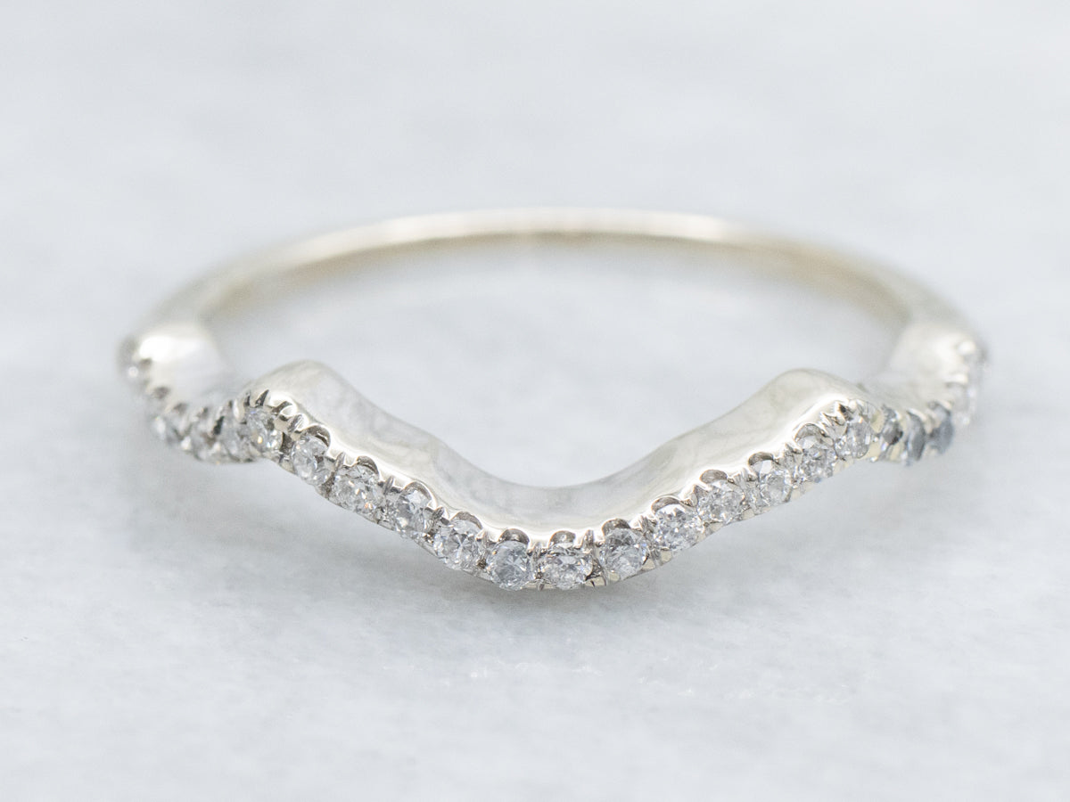 Curved White Gold Diamond Enhancer Band
