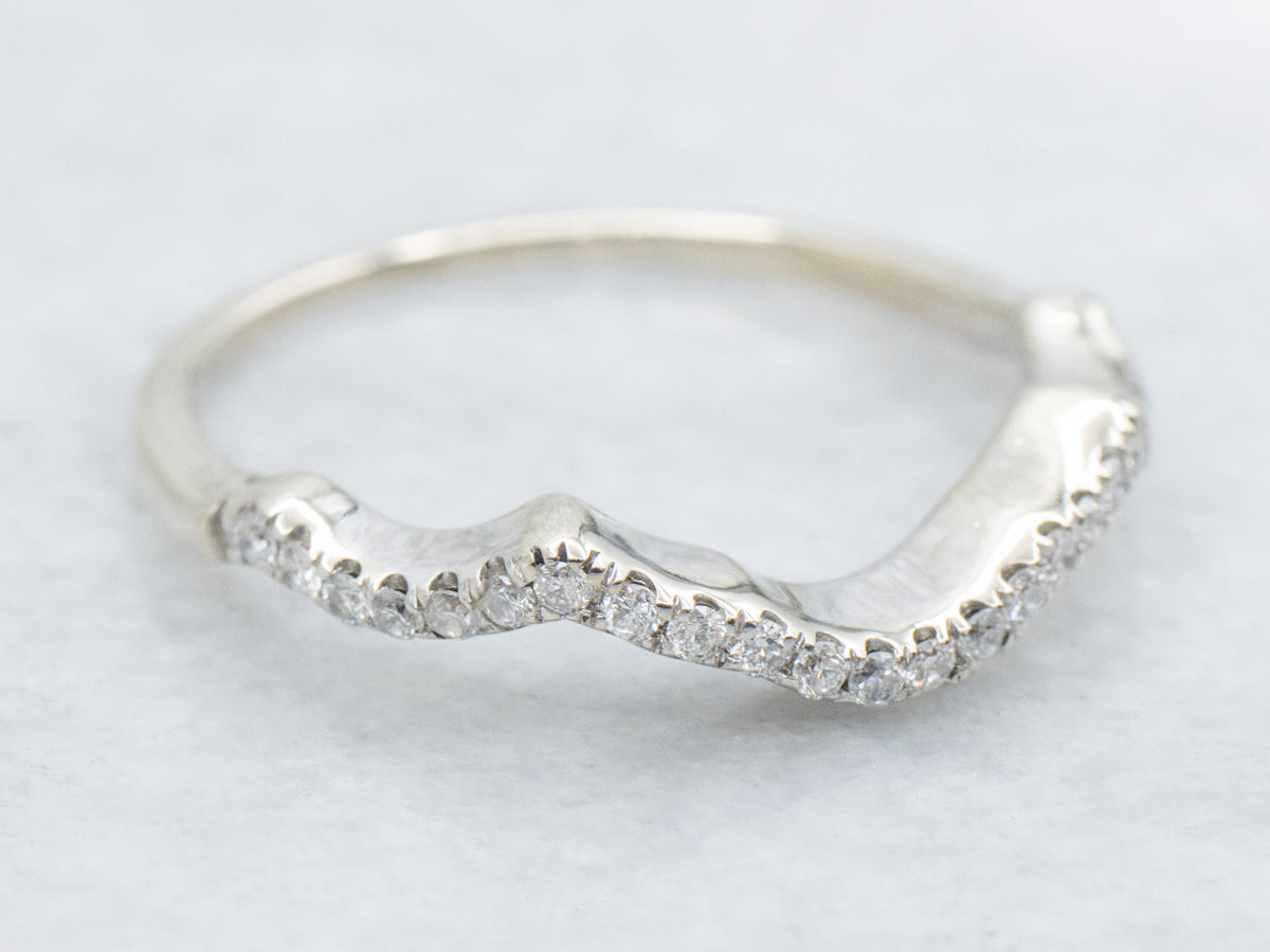 Curved White Gold Diamond Enhancer Band