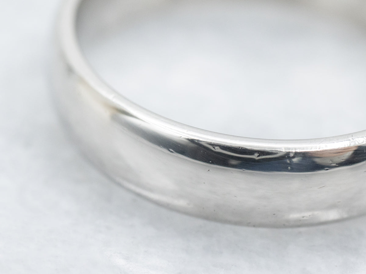 Simple Polished Platinum Wedding Band