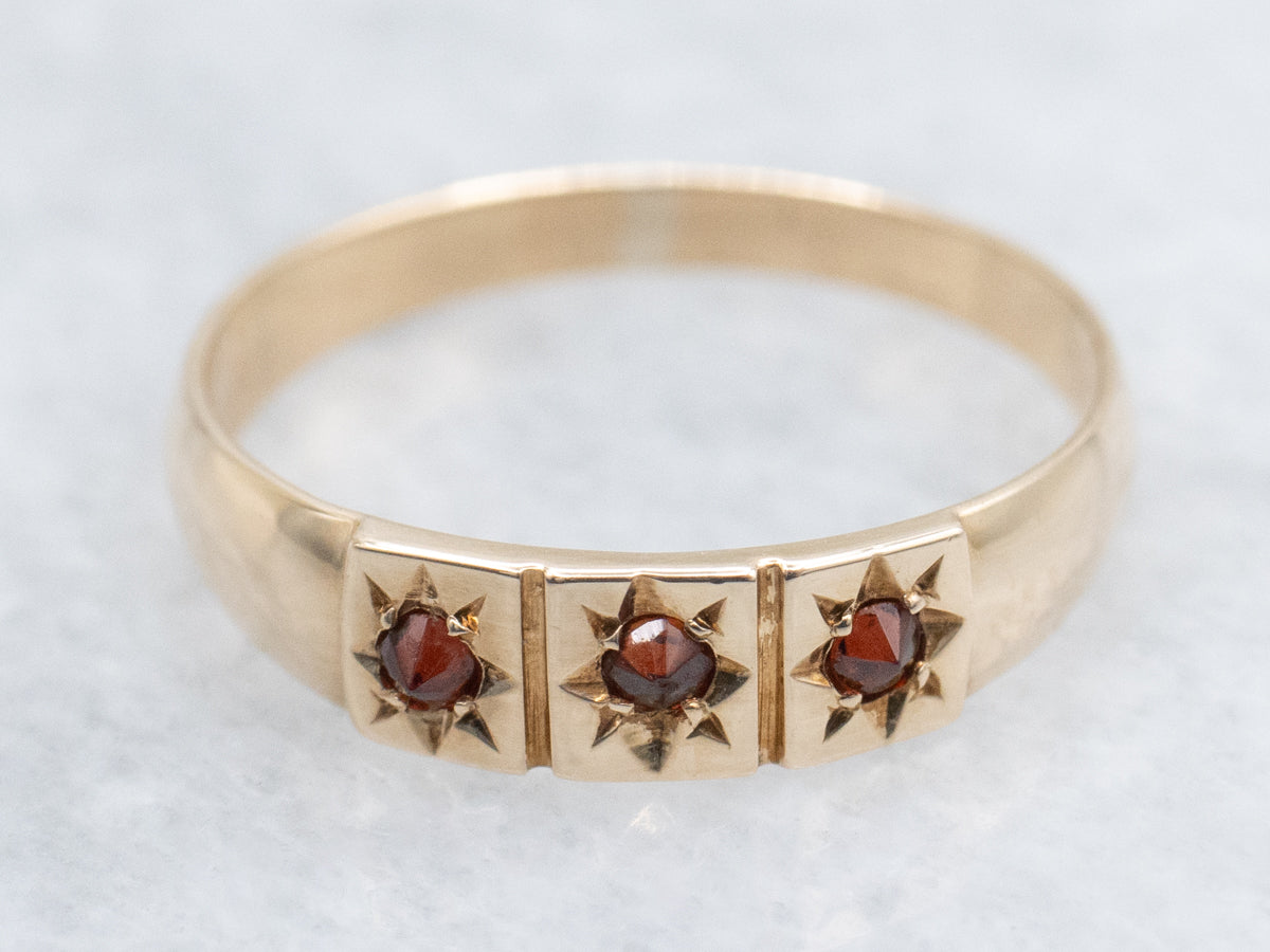 Antique Garnet Doublet Baptism Band