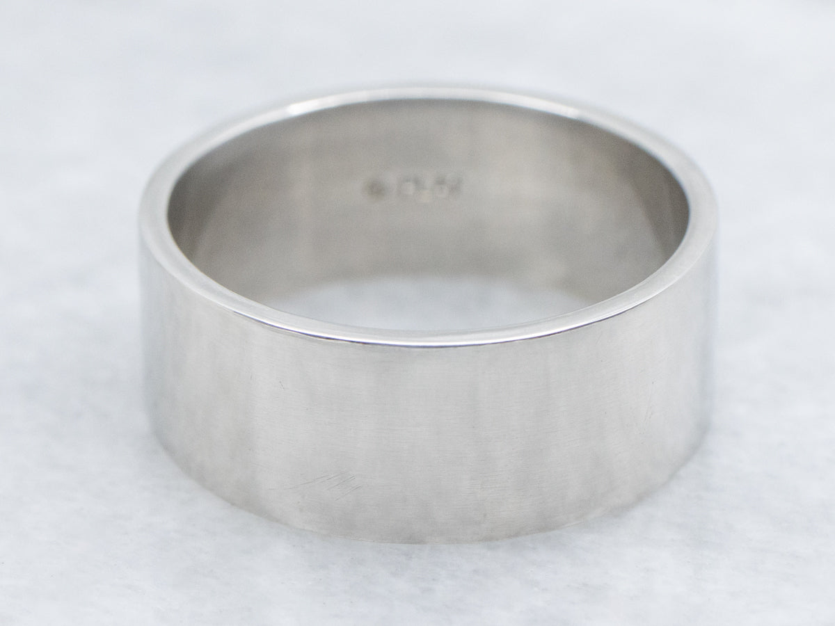Simple Wide Polished Platinum Band