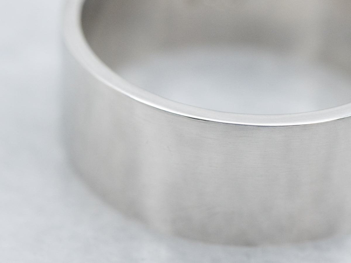 Simple Wide Polished Platinum Band