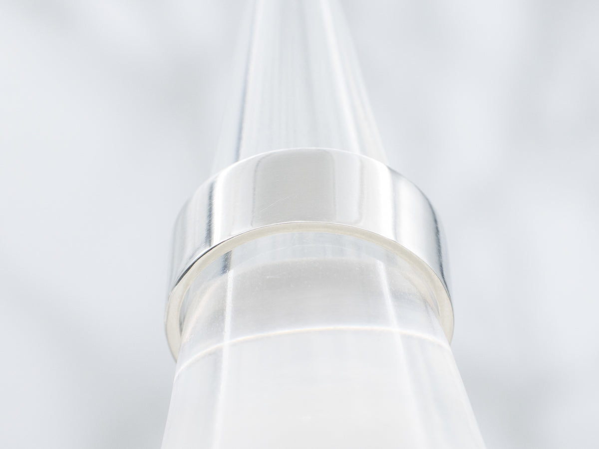 Simple Wide Polished Platinum Band