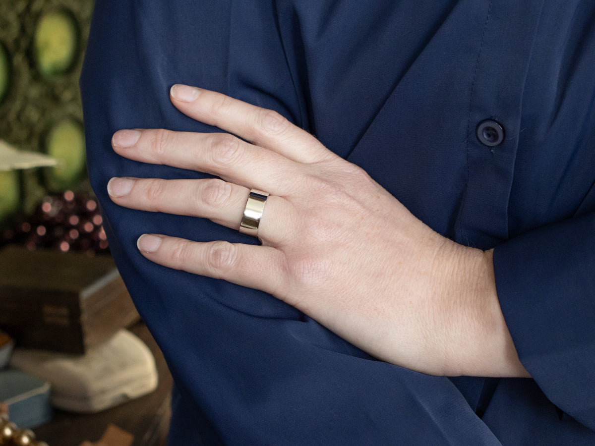 Simple Wide Polished Platinum Band