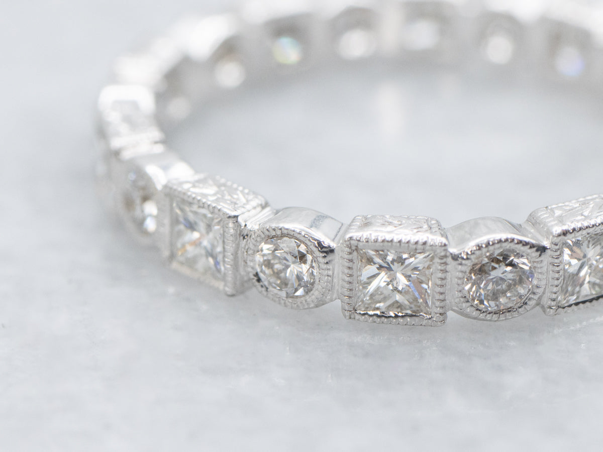 White Gold Mix-Cut Diamond Eternity Band