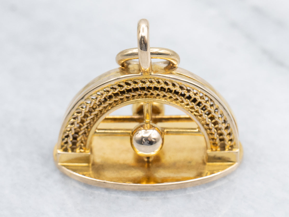 Antique Gold Fob with Ornate Monogram Base